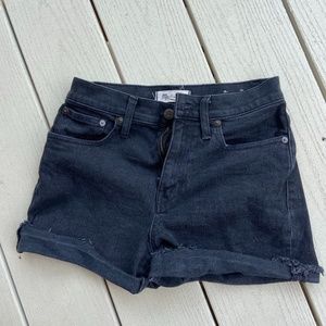 Madewell Mid-rise Black Jean Shorts, Size 25